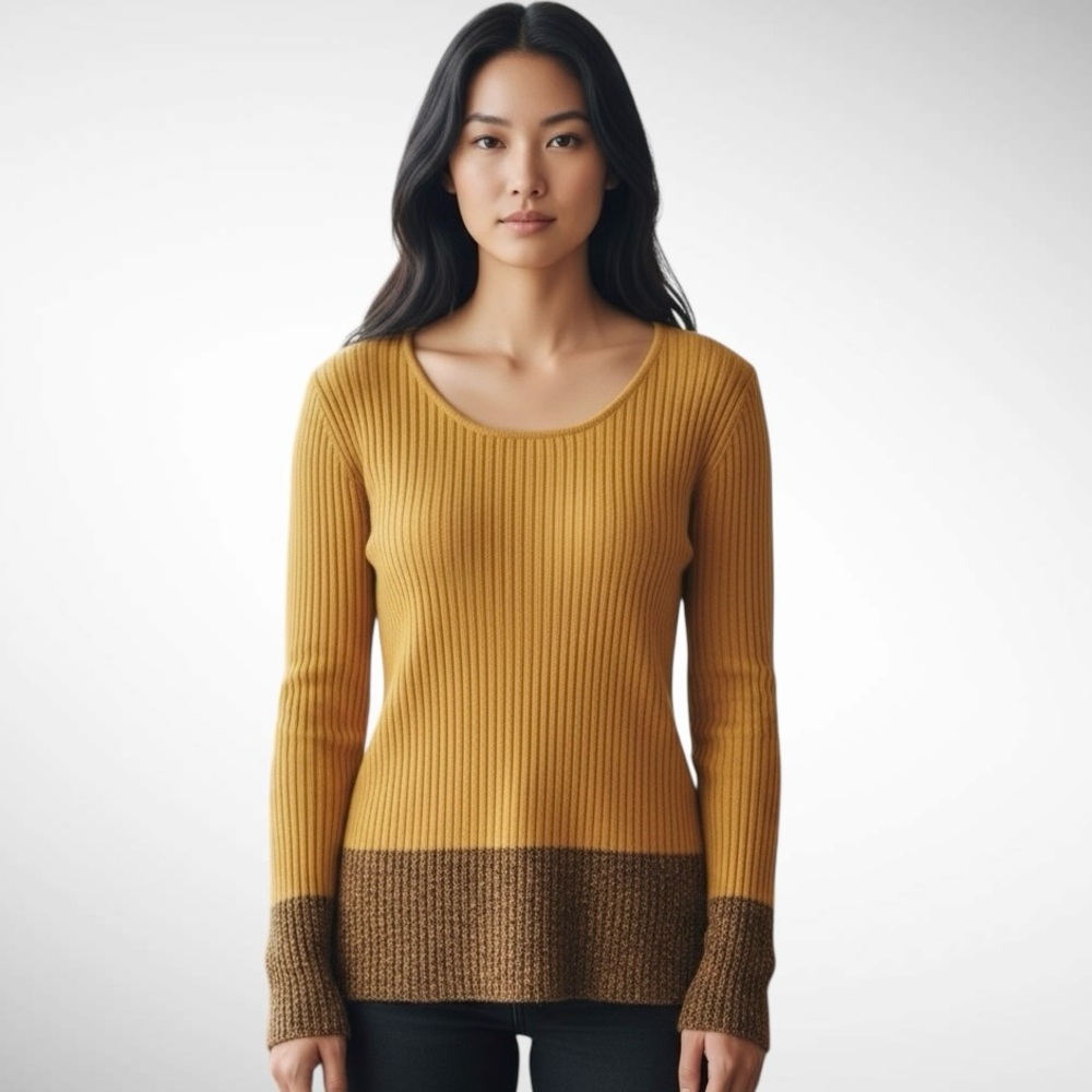 Jones Wear Scoopneck Two-Tone Pullover Sweater